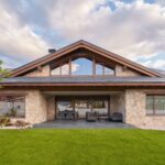 Chalet unifamiliar con fachada de piedra